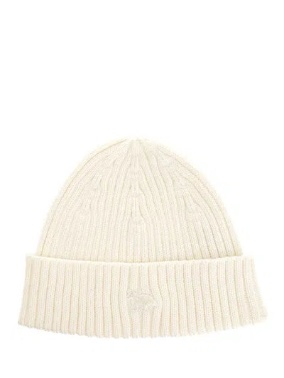 Maison Kitsuné Baby Fox Beanie Hats White In Neutral