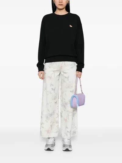 Maison Kitsuné Baby Fox Cotton Sweatshirt In Black