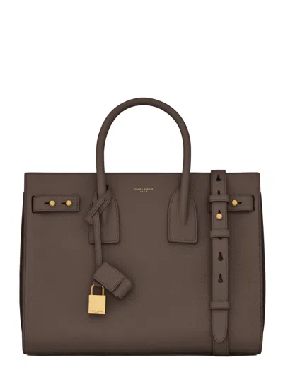 Saint Laurent Small Daily Shoulder Bag In Brown