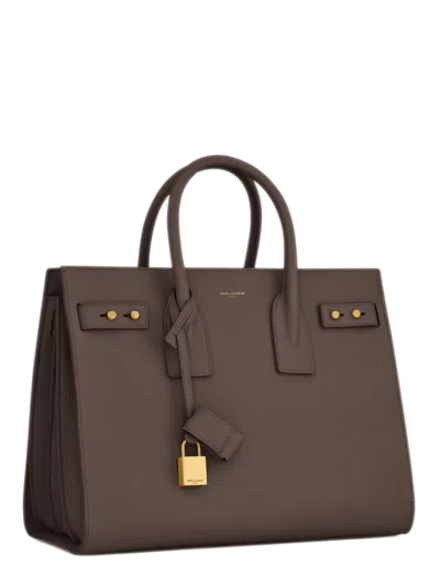 Saint Laurent Small Daily Shoulder Bag In Brown