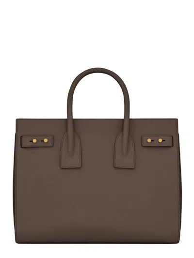 Saint Laurent Small Daily Shoulder Bag In Brown