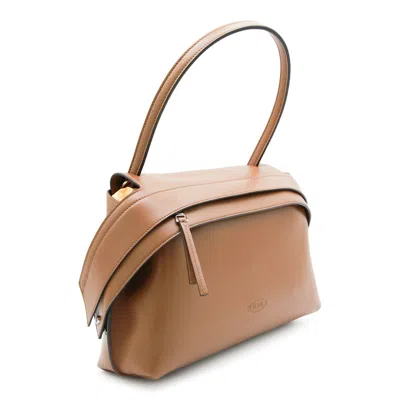 Tod's Caramel Leather Small Tod S Wave Shoulder Bag