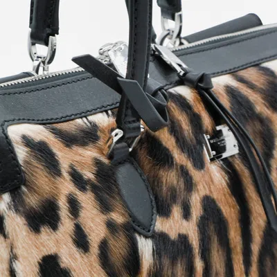 Dolce & Gabbana Animal Print Leather Vittoria Top Handle Bag In Animal Print