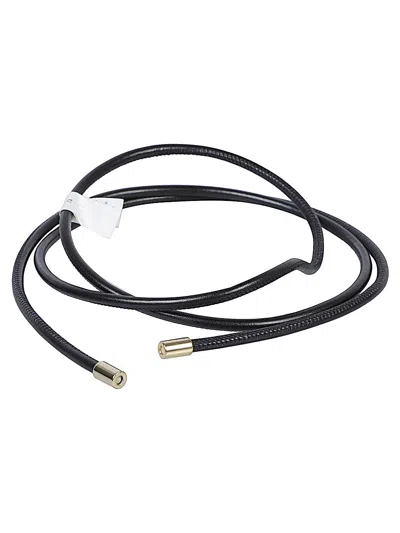 Forte Forte Adjustable Knot Detail Belt With Metal Tips In Black