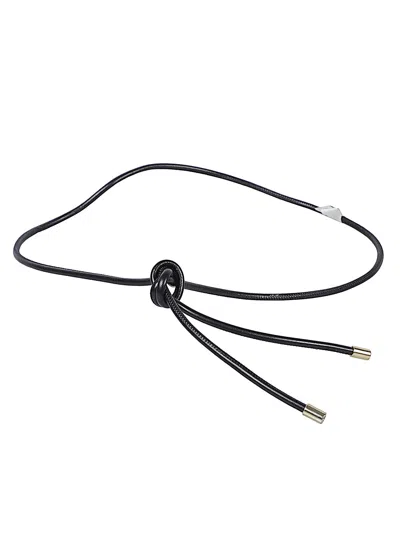 Forte Forte Adjustable Knot Detail Belt With Metal Tips In Black