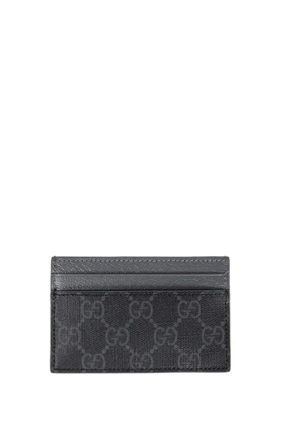 Gucci Two-tone Gg Card Case In Black