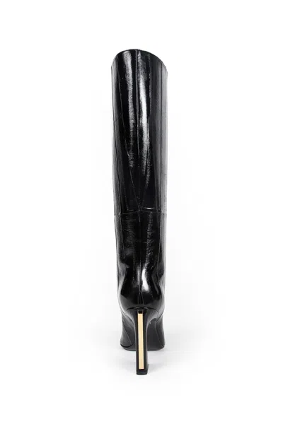 Fendi Arco Leather Knee High Boots Sculptural Heel In Multi