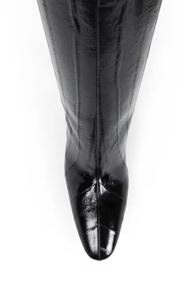 Fendi Arco Leather Knee High Boots Sculptural Heel In Multi