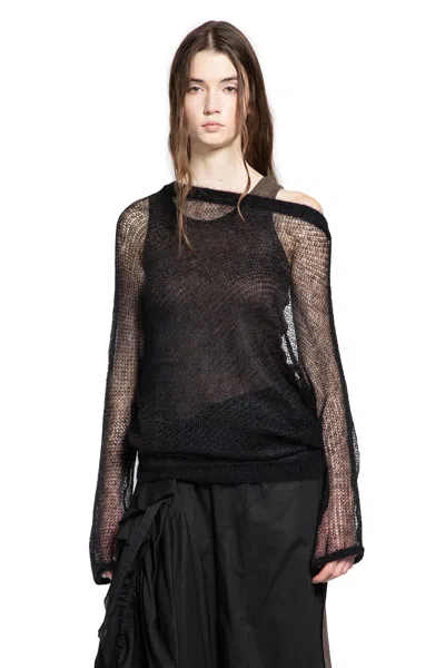 Ann Demeulemeester Dolfine Dropped Shoulder Sweater In Black