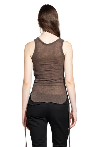 Ann Demeulemeester Mara Wrinkled Cropped Tank Top In Brown