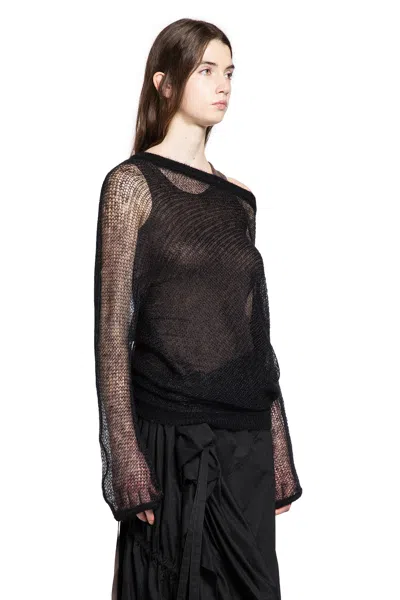 Ann Demeulemeester Dolfine Dropped Shoulder Sweater In Black