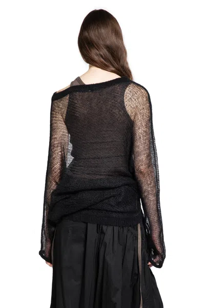 Ann Demeulemeester Dolfine Dropped Shoulder Sweater In Black