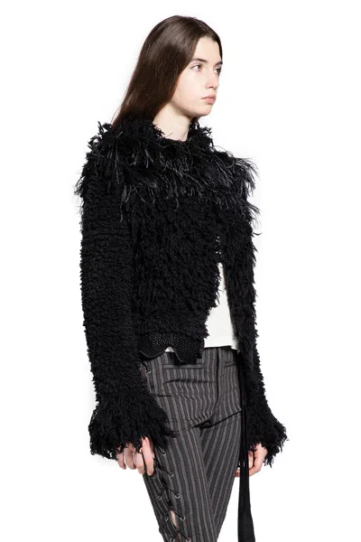 Ann Demeulemeester Ieke Fully Wool Jacket With Feathers In Multi