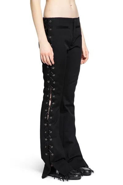 Ann Demeulemeester Kel Lace-up Bootcut Trousers In Multi