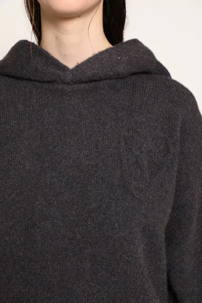 Acne Studios Layered Wool Hoodie In Gray
