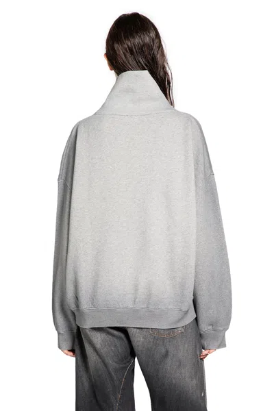 Acne Studios College Logo Turtleneck Sweatshirt In Gray
