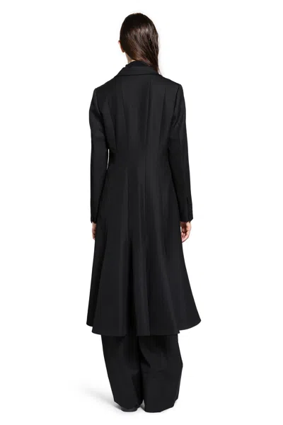 Fendi Coat In Wool Grain De Poudre In Black