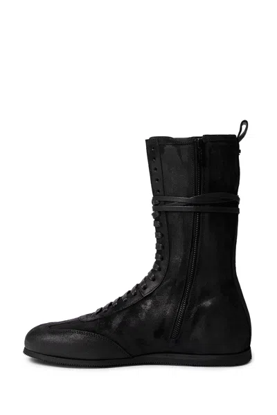Ann Demeulemeester Fides Soft High-top Boxing Sneakers In Animal Print