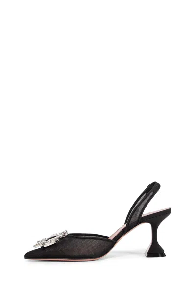 Amina Muaddi 70mm Begum Crystal-embellished Slingback Pumps In Black