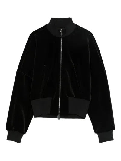 Emporio Armani Zip-up Bomber Jacket In Black