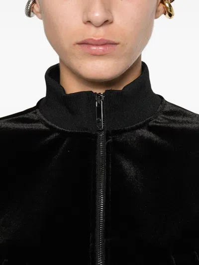 Emporio Armani Zip-up Bomber Jacket In Black