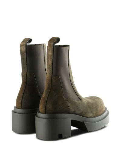 Rick Owens Chunky Sole Ankle Boots With Elastic Panels In Multi