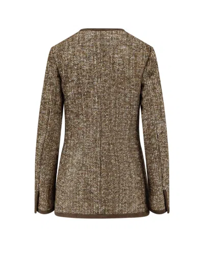 Golden Goose Coffee-colored Wool Tweed Jacket In Brown