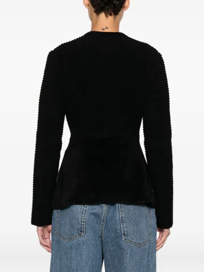Emporio Armani Buttoned Crewneck Jacket In Black