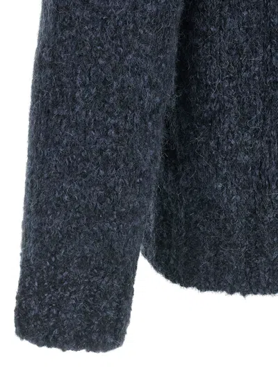 Brunello Cucinelli Buttoned Yarn Sweater Sweaters And Cardigans Blue In Black