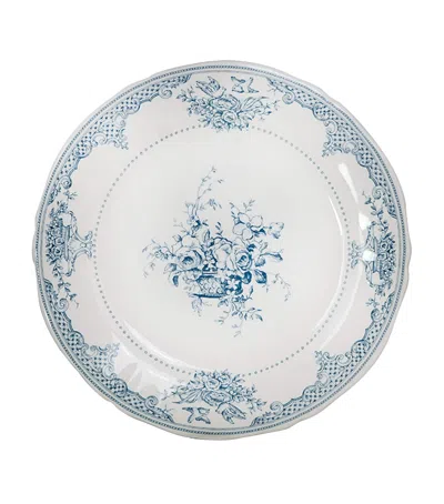Gien Set Of 6 Ceramic Dépareillé Dinner Plates In Blue