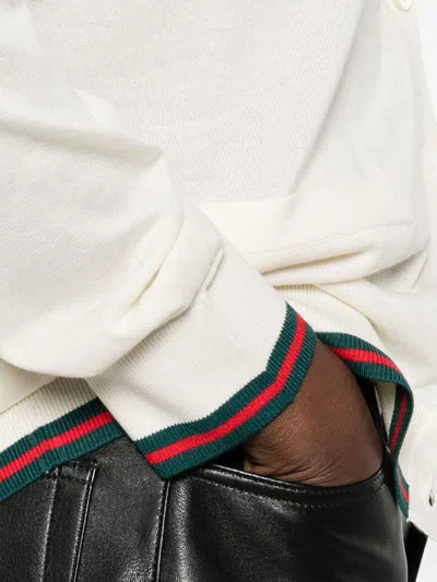 Gucci Women Cashmere And Silk Vlend Cardigan In White