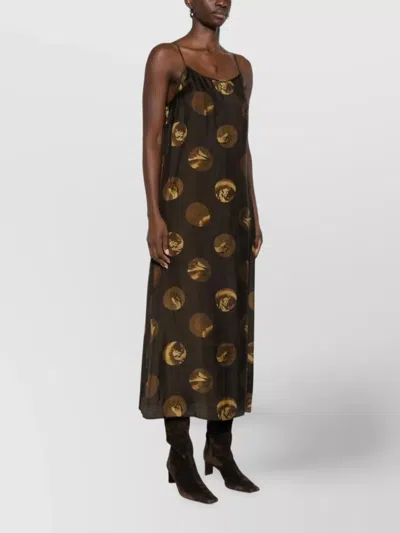 Uma Wang Printed Maxi Dress Sleeveless Design In Multi