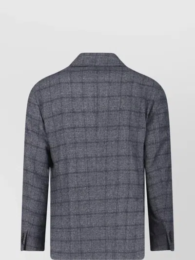 Boglioli Double-breasted Check Pattern Blazer Jacket In Gray