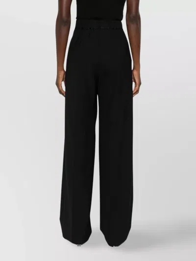 Forte Forte High Waist Wide Leg Trousers With Pockets In Black