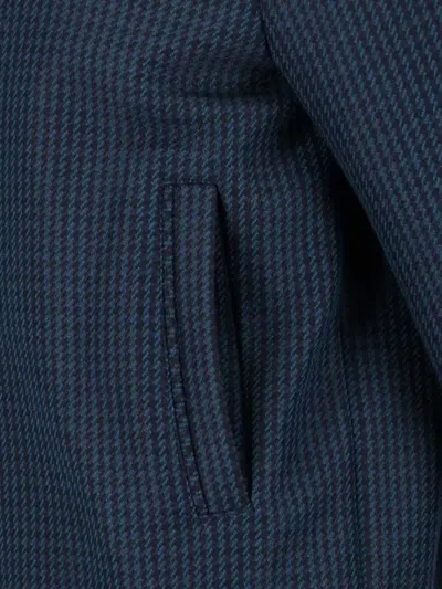 Paul Smith Modern High Collar Jacket With Snap Detail In Blue