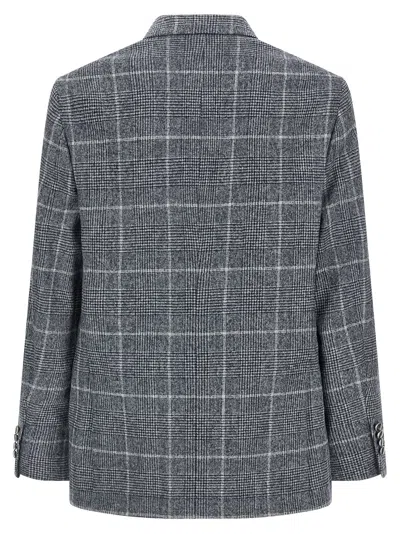 Brunello Cucinelli Notch Lapel Wool Jacket In Gray