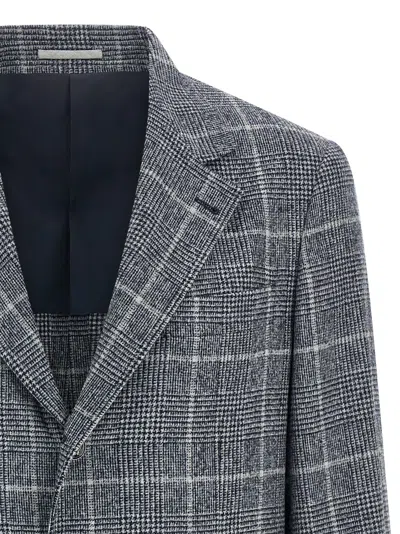 Brunello Cucinelli Notch Lapel Wool Jacket In Gray