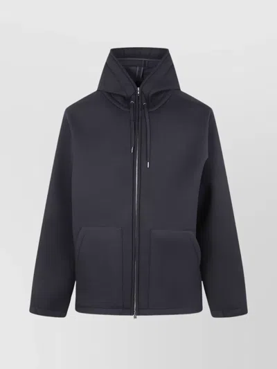 Herno Short Jacket With Drawstring And Pockets In Blue