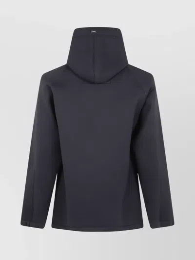 Herno Short Jacket With Drawstring And Pockets In Blue