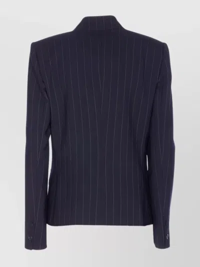 Pinko Blue Kebab Jacket With Frontal Button Closure In Multi