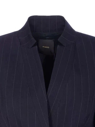 Pinko Blue Kebab Jacket With Frontal Button Closure In Multi