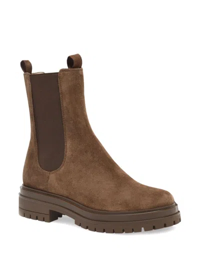 Gianvito Rossi Women Chester Suede Leather Boots In Brown