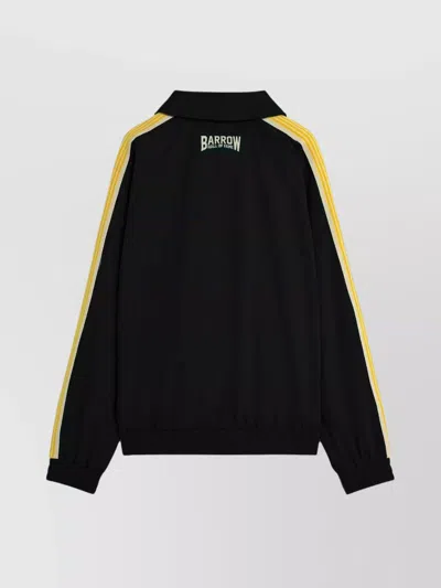 Barrow Collared Nylon Jacket Striped Sleeves In Black