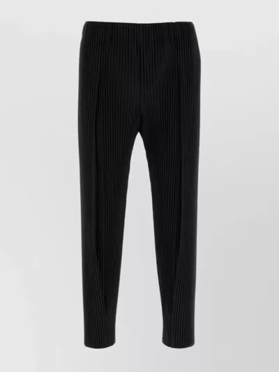 Issey Miyake Ns Coke Gray Compleat Pleated Knitted Trousers In Black