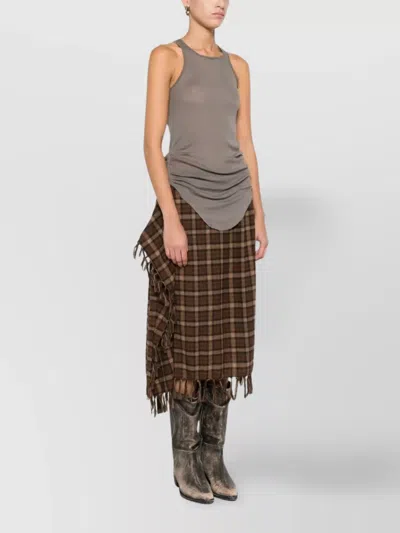 Rick Owens Tank Top With Curved Hem And Racerback Design In Multi