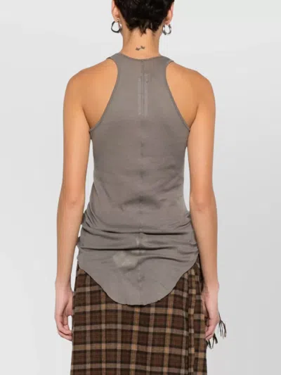 Rick Owens Tank Top With Curved Hem And Racerback Design In Multi