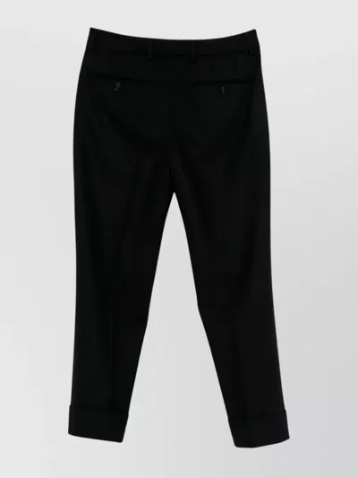 Incotex Tailored Wool Trousers Featuring Pockets In Black