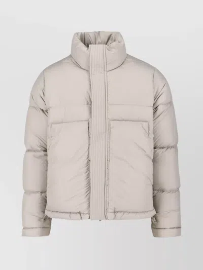 K-way Beige Minimalist Jacket With Front Zipper Closure In Neutral