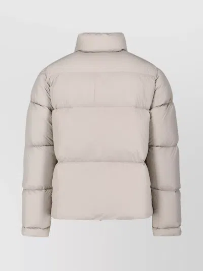 K-way Beige Minimalist Jacket With Front Zipper Closure In Neutral