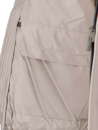 K-way Beige Minimalist Jacket With Front Zipper Closure In Neutral